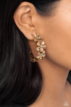 Load image into Gallery viewer, Floral Flamenco - Gold Earrings by Paparazzi Accessories
