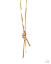 Load image into Gallery viewer, Knotted Keeper - Gold Necklace by Paparazzi Accessories
