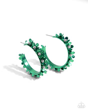 Load image into Gallery viewer, Fashionable Flower Crown - Green Earrings by Paparazzi Accessories
