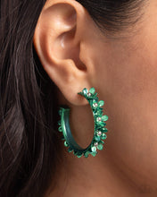 Load image into Gallery viewer, Fashionable Flower Crown - Green Earrings by Paparazzi Accessories
