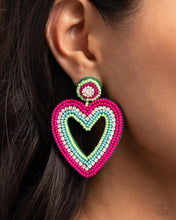 Load image into Gallery viewer, Headfirst Heart - Green Earrings by Paparazzi
