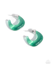 Load image into Gallery viewer, Clear Charm - Green Earrings by Paparazzi Accessories
