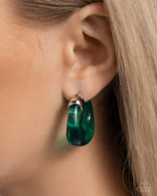 Load image into Gallery viewer, Clear Charm - Green Earrings by Paparazzi Accessories
