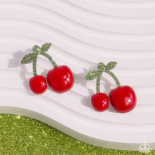 Load image into Gallery viewer, Charming Cherries - Red Earrings by Paparazzi Accessories
