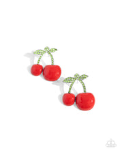 Load image into Gallery viewer, Charming Cherries - Red Earrings by Paparazzi Accessories
