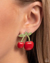 Load image into Gallery viewer, Charming Cherries - Red Earrings by Paparazzi Accessories
