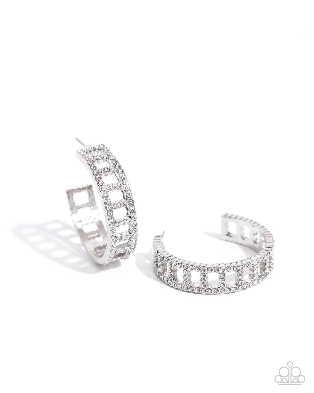 Bridging Brilliance - White Earrings by Paparazzi Accessories