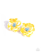 Load image into Gallery viewer, Floating Florals - Yellow Earrings by Paparazzi Accessories
