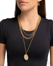 Load image into Gallery viewer, Edgy Empire - Gold Necklace by Paparazzi Accessories
