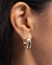 Load image into Gallery viewer, Serrated Shimmer - Gold Earrings by Paparazzi Accessories
