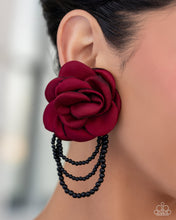 Load image into Gallery viewer, Dramatic Dame - Red Earrings by Paparazzi Accessories
