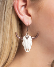 Load image into Gallery viewer, Southwestern Skull - Copper Earrings by Paparazzi Accessories
