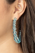 Load image into Gallery viewer, In The Clear - Blue Hoop Earrings by Paparazzi
