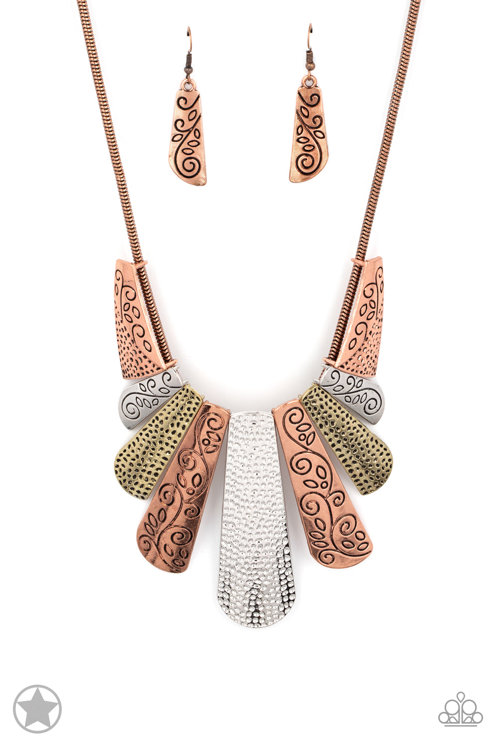 Untamed Copper, Silver, Brass Necklace by Paparazzi