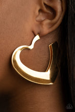 Load image into Gallery viewer, Heart-Racing Radiance - Gold Earrings by Paparazzi
