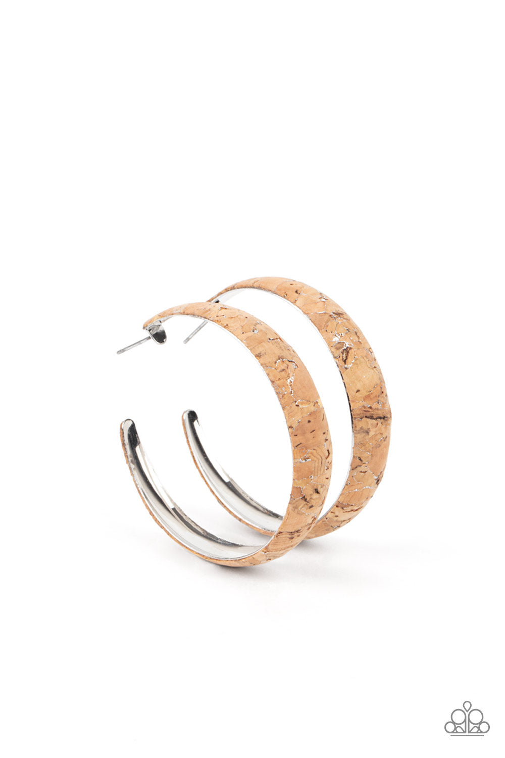 A CORK In The Road - Silver Earrings by Paparazzi