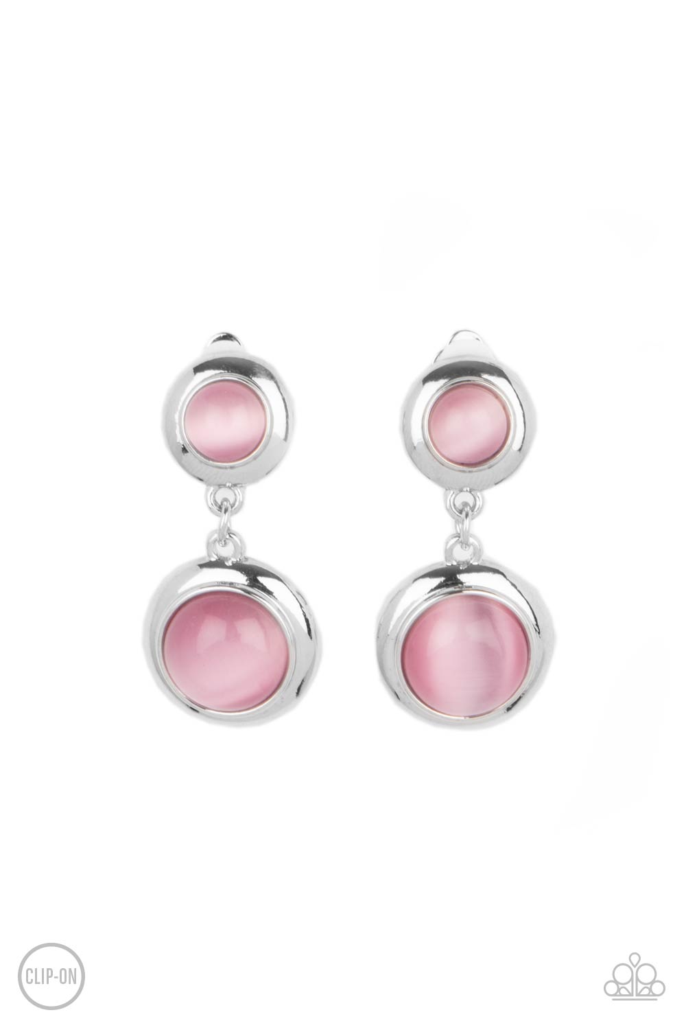 Subtle Smolder - Pink Clip-On Earrings by Paparazzi