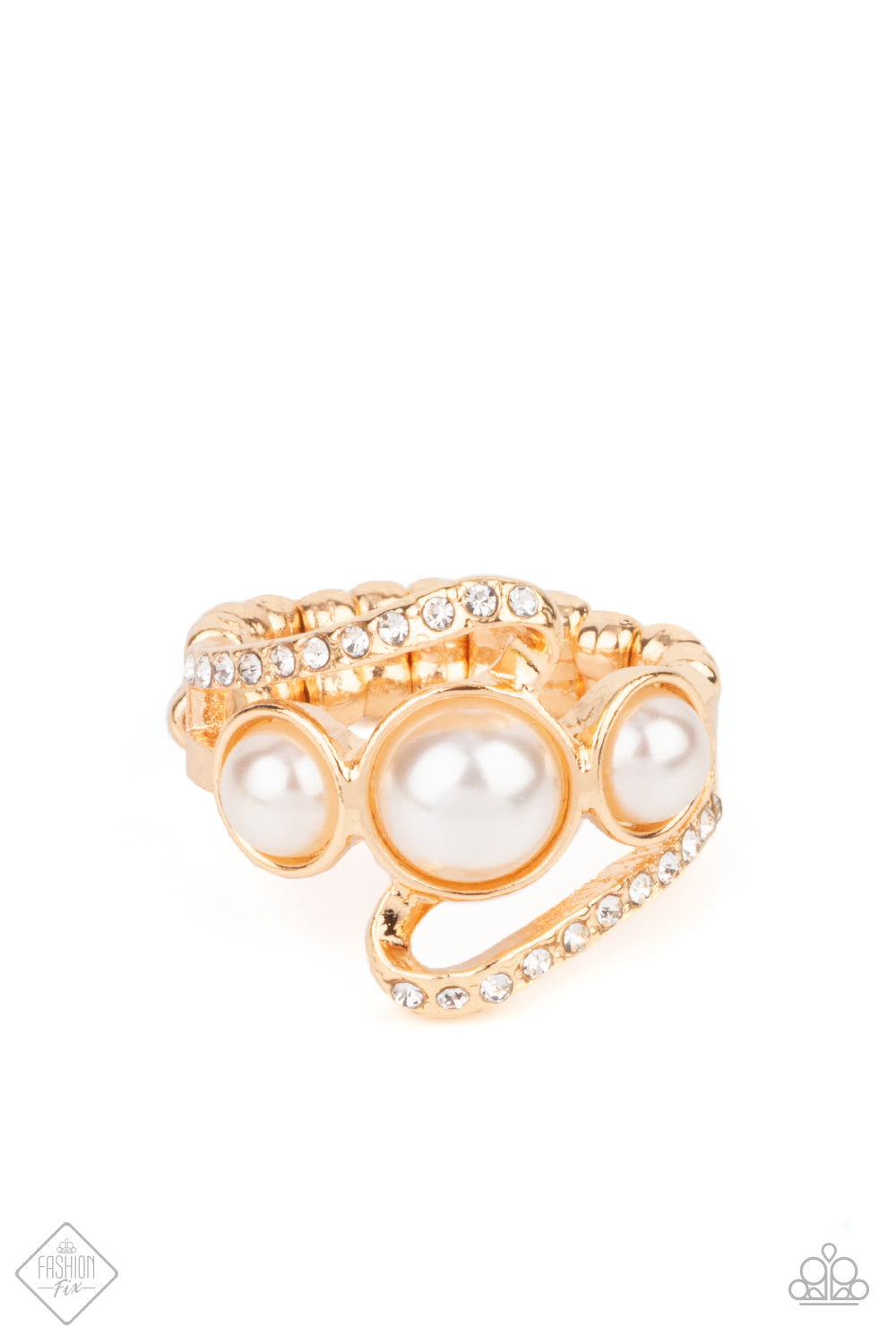 Posh Progression - Gold and Pearl Ring by Paparazzi