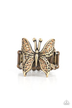 Load image into Gallery viewer, Blinged Out Butterfly - Brass Ring by Paparazzi
