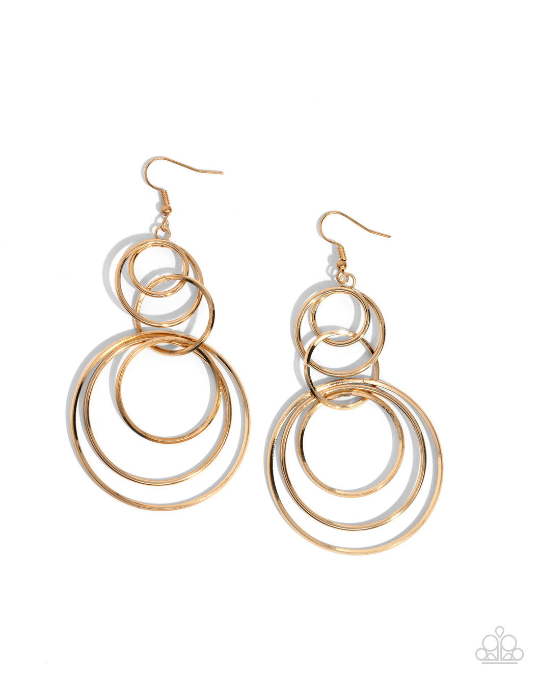 Disorienting Demure - Gold Earrings by Paparazzi Accessories