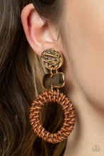 Load image into Gallery viewer, Woven Whimsicality - Gold Earrings by Paparazzi
