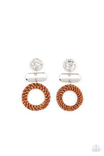 Load image into Gallery viewer, Woven Whimsicality - Brown Earrings by Paparazzi
