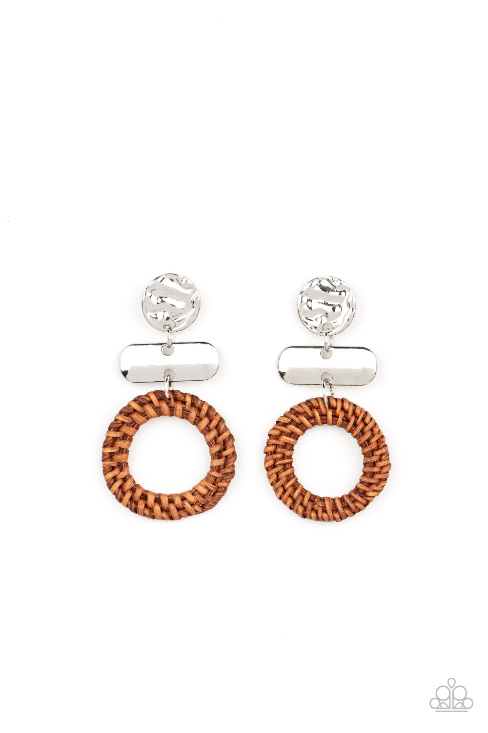 Woven Whimsicality - Brown Earrings by Paparazzi