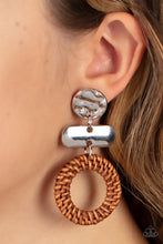 Load image into Gallery viewer, Woven Whimsicality - Brown Earrings by Paparazzi
