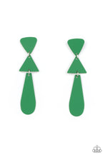 Load image into Gallery viewer, Retro Redux - Green Earrings by Paparazzi
