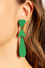 Load image into Gallery viewer, Retro Redux - Green Earrings by Paparazzi
