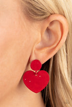 Load image into Gallery viewer, Just a Little Crush - Red Earrings by Paparazzi
