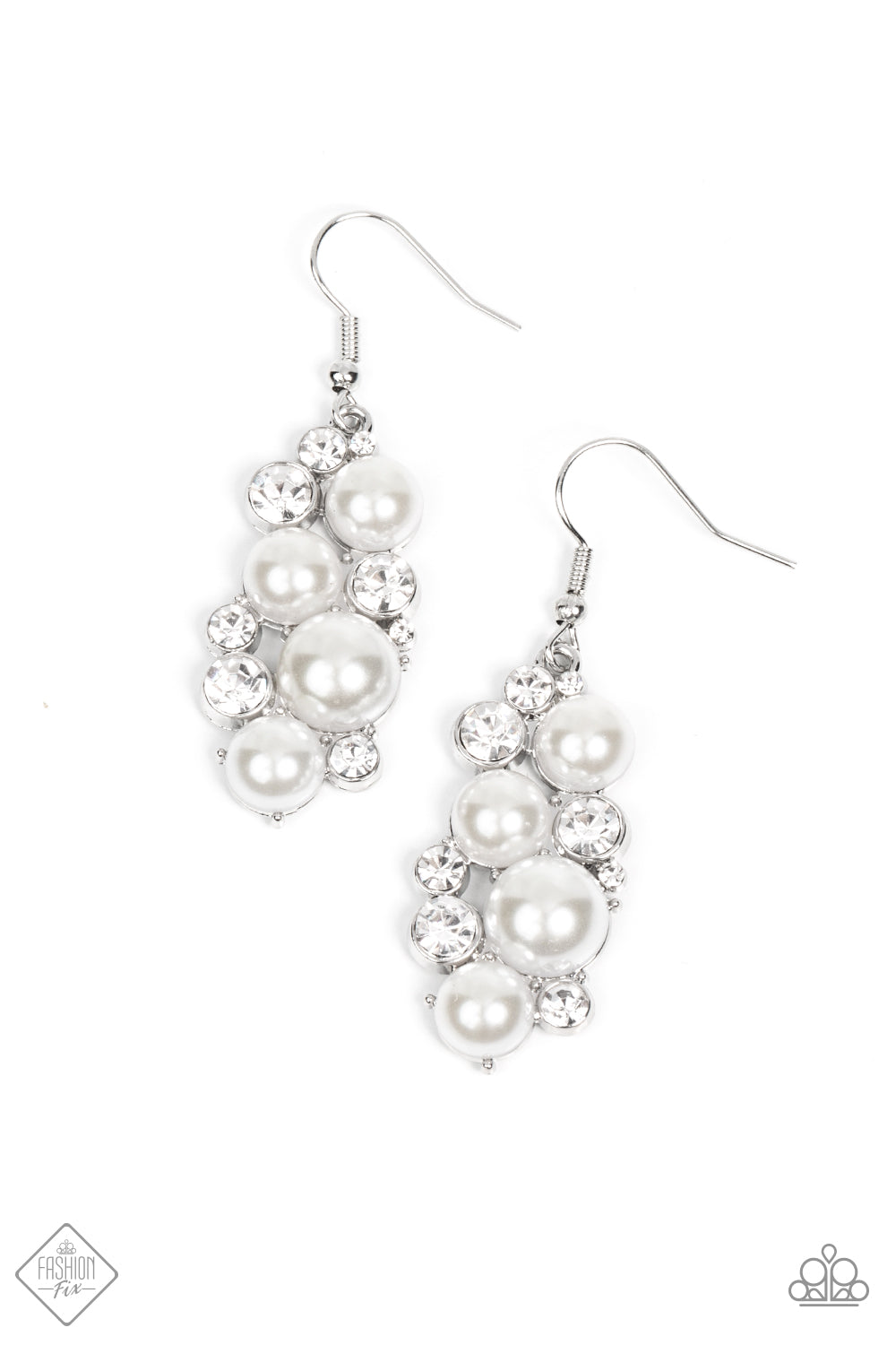 Fond of Baubles - White Earrings by Paparazzi