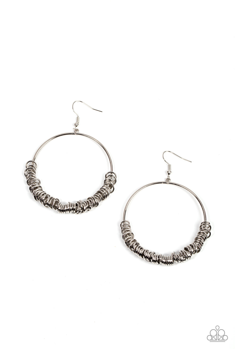 Retro Ringleader - Silver Earrings by Paparazzi