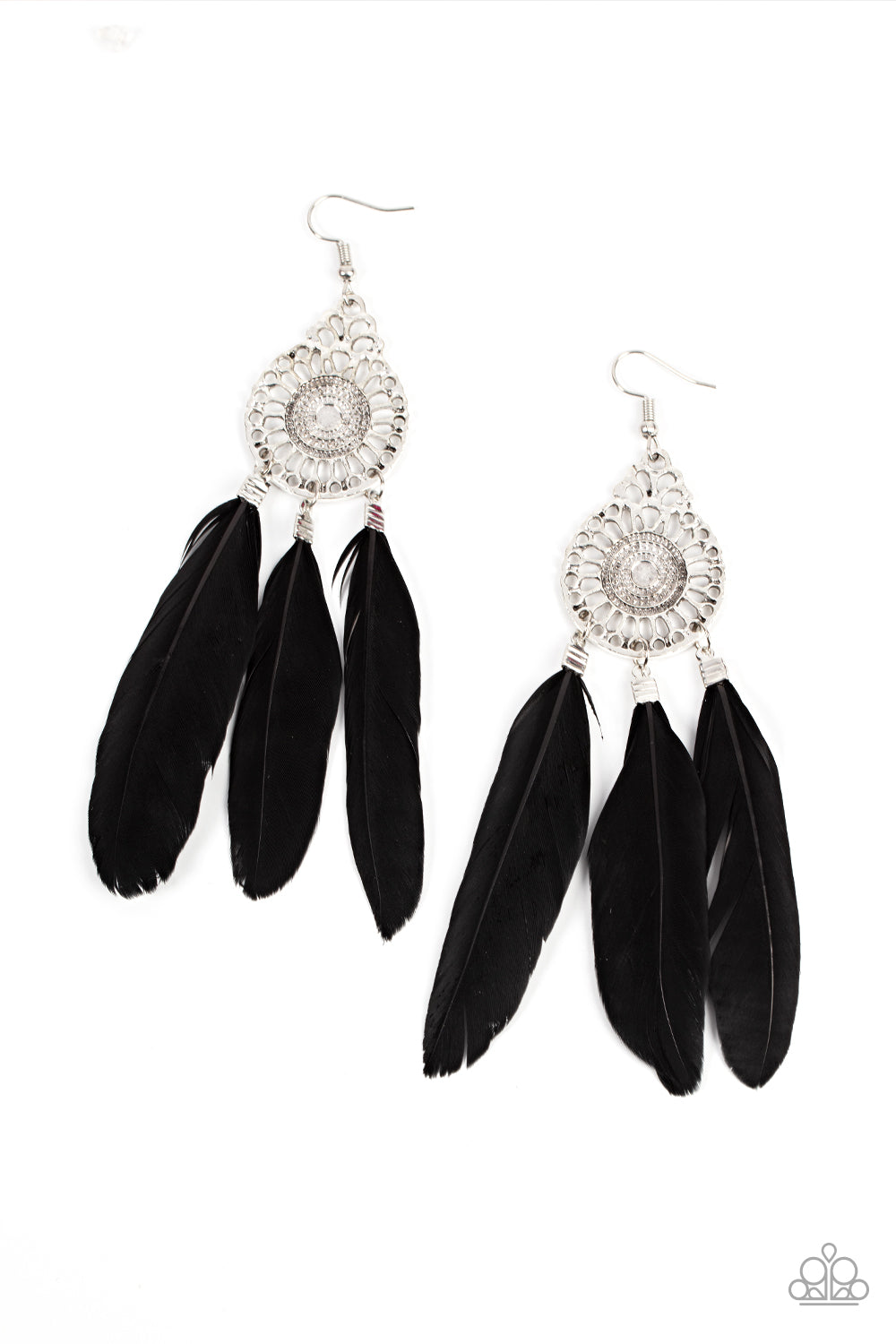 Pretty in PLUMES - Black Earrings by Paparazzi