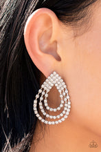 Load image into Gallery viewer, Take a POWER Stance - White Earrings by Paparazzi
