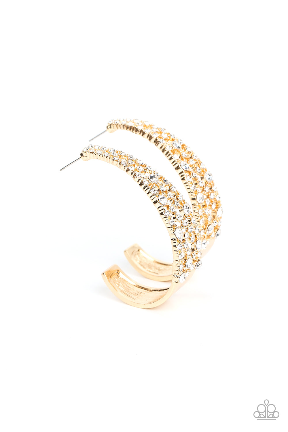 Cold as Ice - Gold  Earrings by Paparazzi