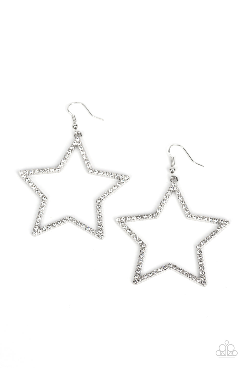 Supernova Sparkle - White Earrings by Paparazzi