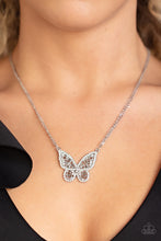 Load image into Gallery viewer, Baroque Butterfly - White  Necklace by Paparazzi
