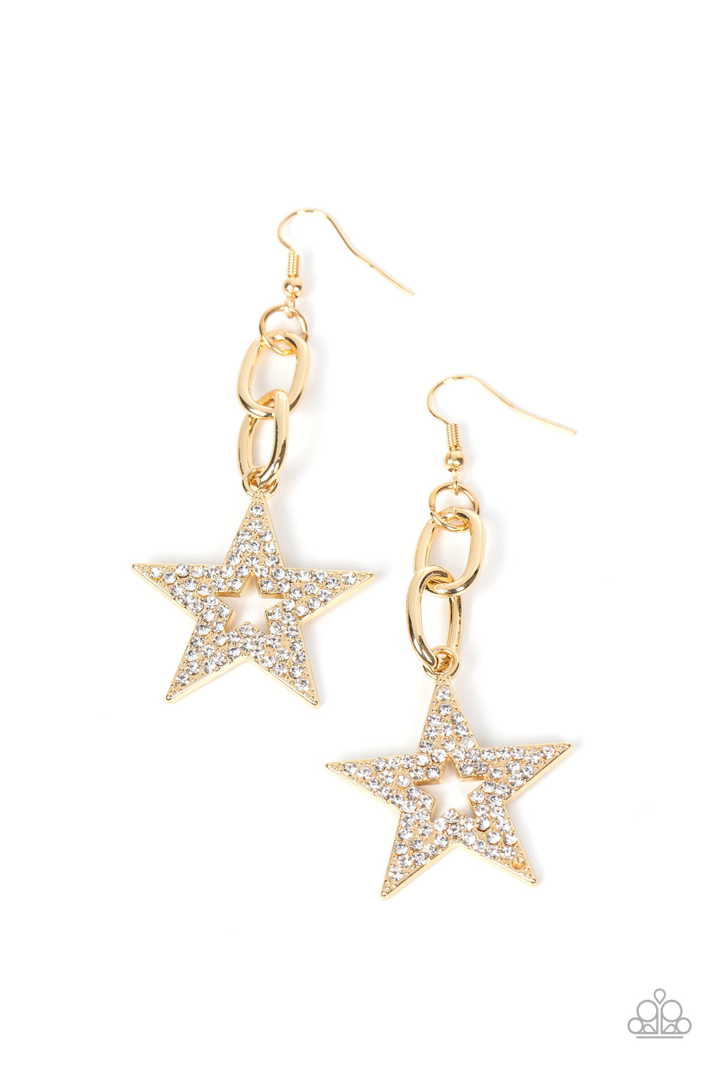 Cosmic Celebrity - Gold Earrings by Paparazzi