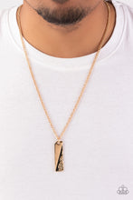 Load image into Gallery viewer, Tag Along - Gold Necklace by Paparazzi Accessories
