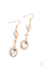 Load image into Gallery viewer, Glass Slipper Sparkle - Gold Earrings by Paparazzi
