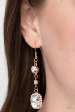 Load image into Gallery viewer, Glass Slipper Sparkle - Gold Earrings by Paparazzi
