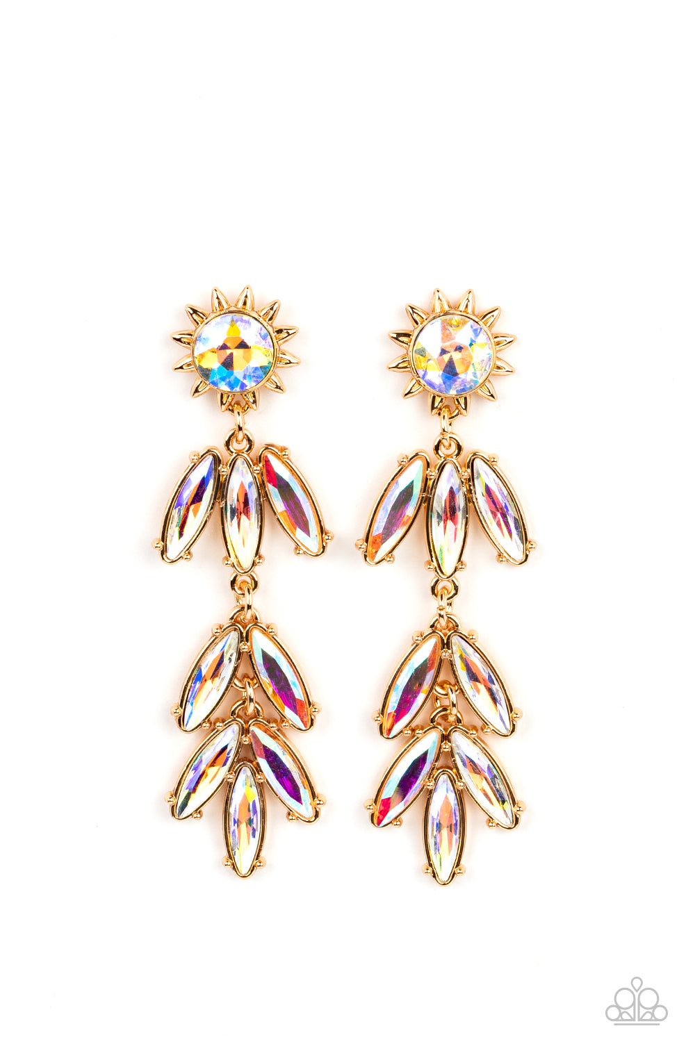 Space Age Sparkle - Gold Earrings by Paparazzi