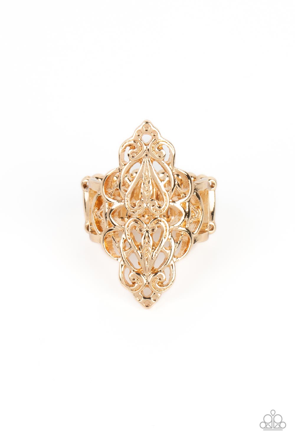 Curled Crown - Gold Ring by Paparazzi