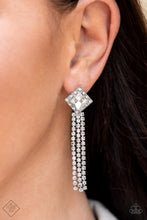 Load image into Gallery viewer, Seasonal Sparkle - White Earrings by Paparazzi Accessories
