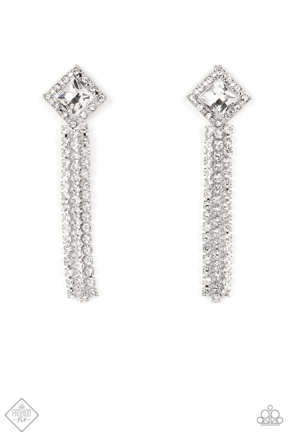 Seasonal Sparkle - White Earrings by Paparazzi Accessories