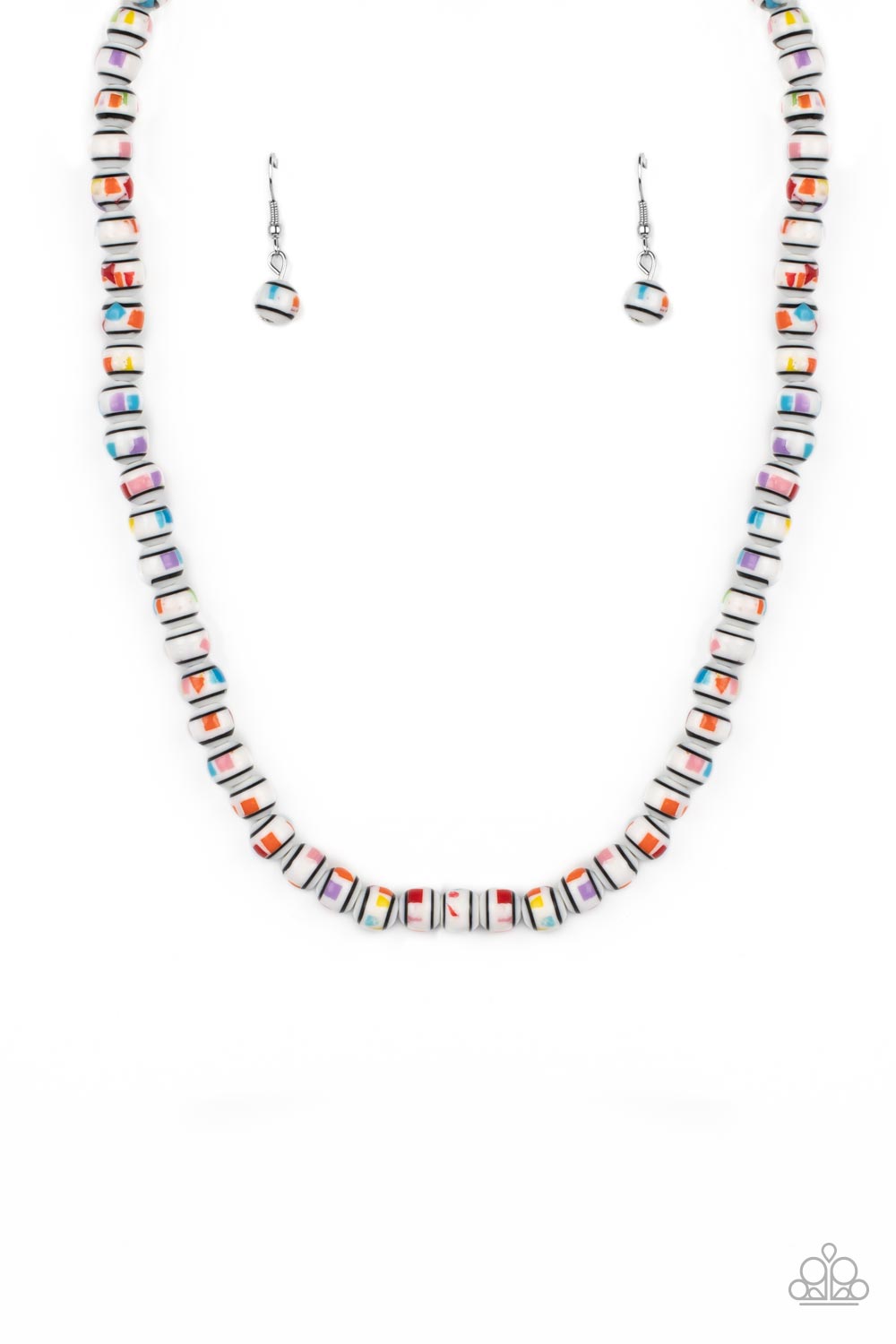 Gobstopper Glamour - White Necklace by Paparazzi