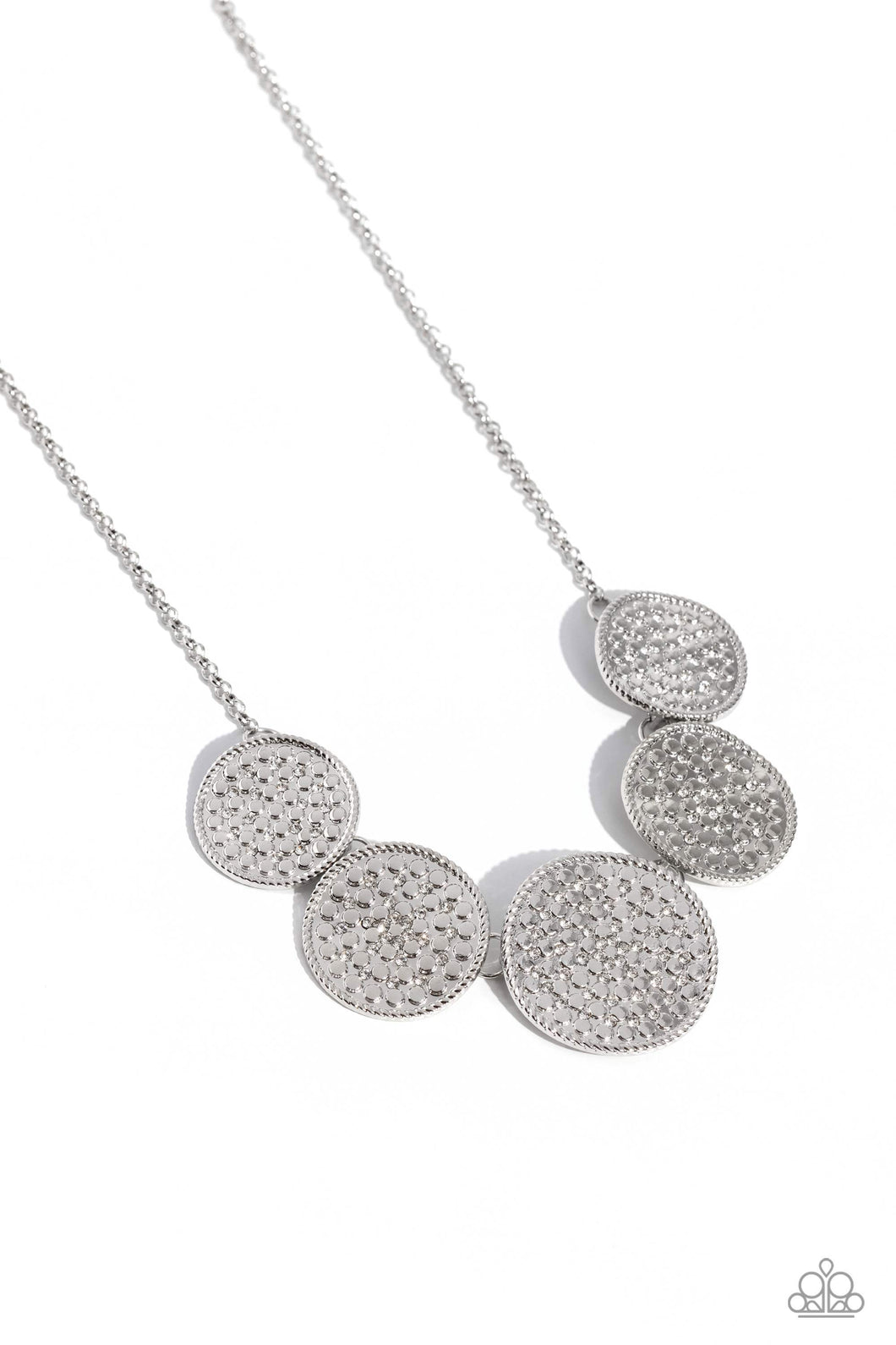 Medaled Mosaic - White Necklace by Paparazzi