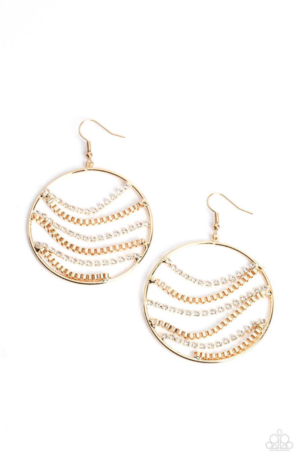 Fighting Fortune - Gold Earrings  by Paparazzi