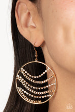 Load image into Gallery viewer, Fighting Fortune - Gold Earrings  by Paparazzi
